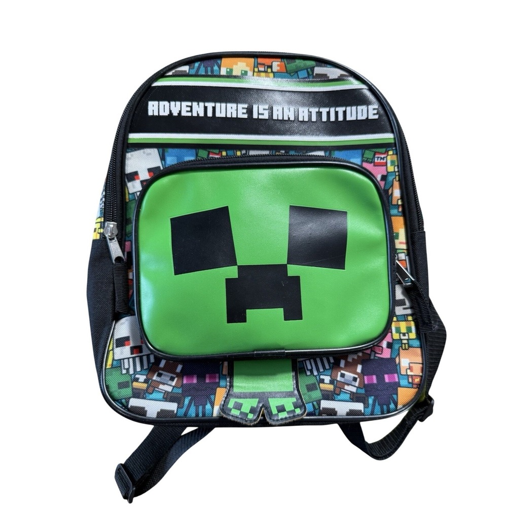 Minecraft Backpack Kids Small Green Excellent Adventure Is An Attitude Creeper